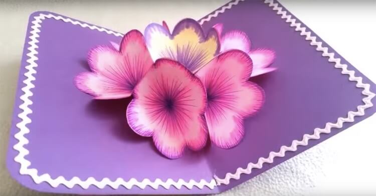 3D открытка с цветами – Своими Руками